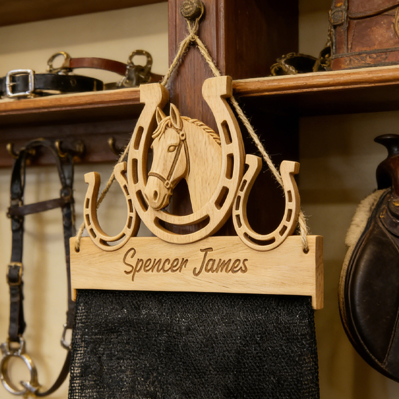 Personalized Equestrian Ribbon Display Rack with Name Horse Show Ribbon Holder Wall Mounted Award Rack Gift for Equestrain Lover
