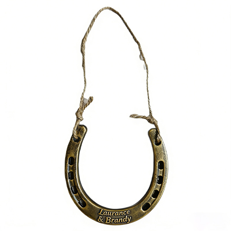 Personalized Cast Iron Decorative Horseshoe Decor Lucky Western Wall Hanging Anniversary Good Luck Charm New Home Gift Wall Decor for Equestrain Lovers