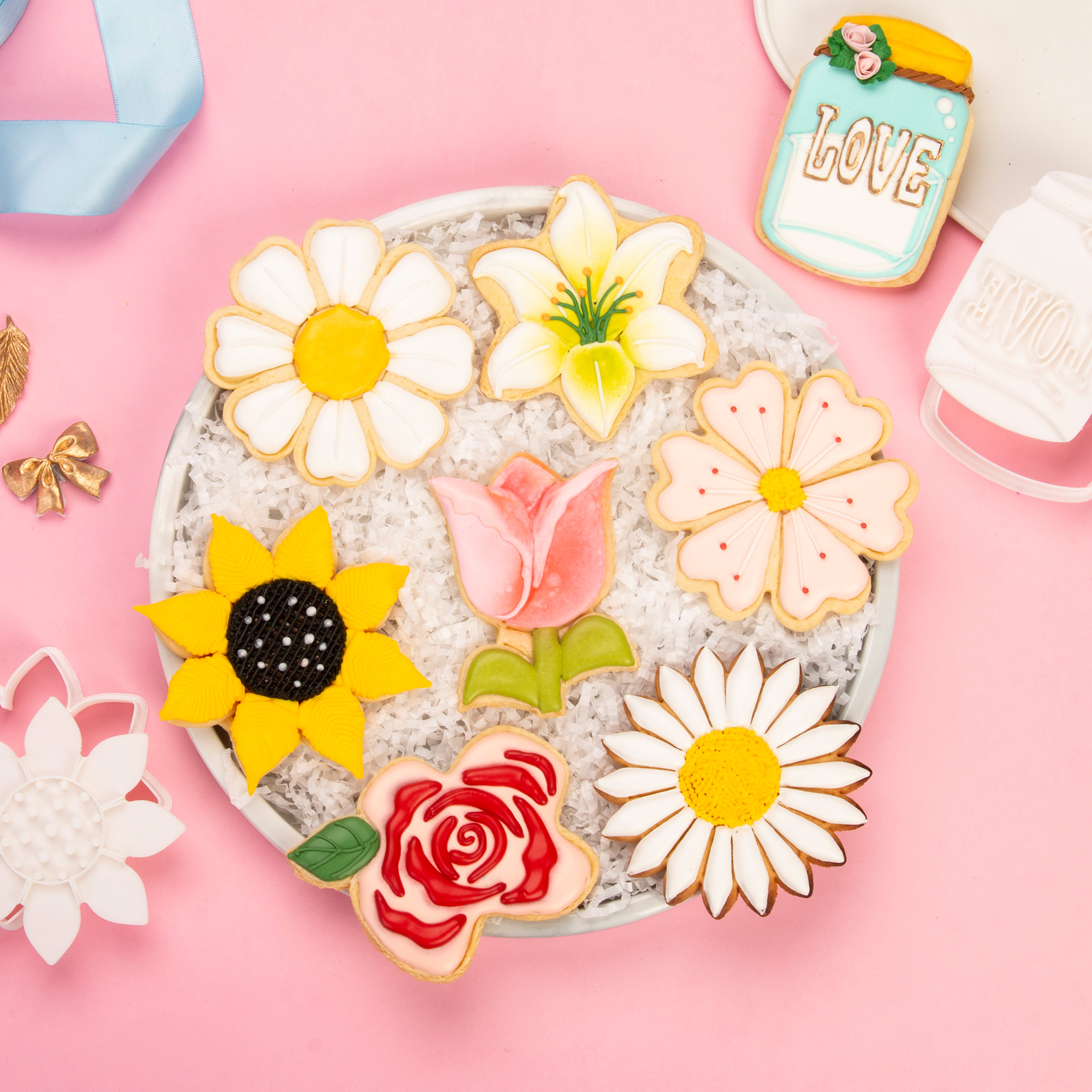 Flower Cookie Cutter Set Spring Floral Cookie Cutters Rose Daisy Sunfl