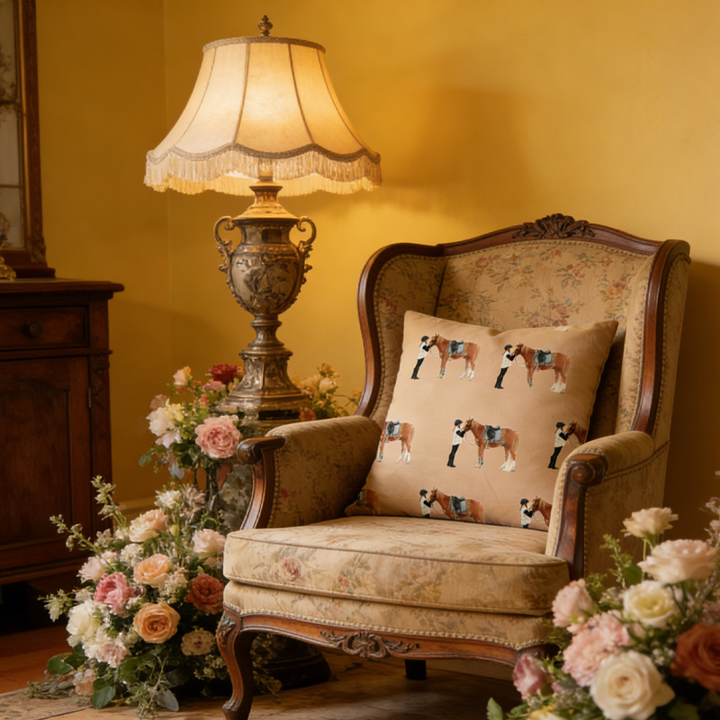 Personalized Photo Throw Pillow Equestrian Pillow Cover Plaid Horse Accent Pillow Farmhouse Decor for Riding Lovers Equestrian Lovers