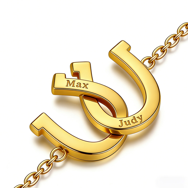 Personalized Horse Shoe Engraving Snaffle Bit Bracelet Equestrian Horse Lover Jewelry Gift for Equestrain Lovers