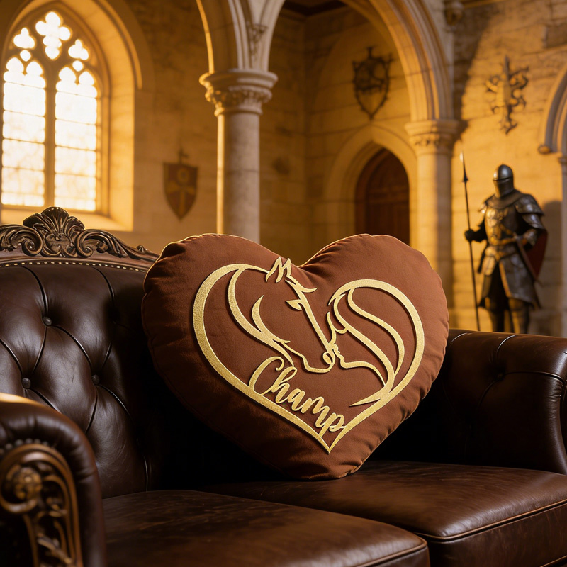 Personalized Horse Heart Elegant Pillow Custom Name Gifts for Family Graphic 3D Print for Riding Lovers Equestrian Lovers