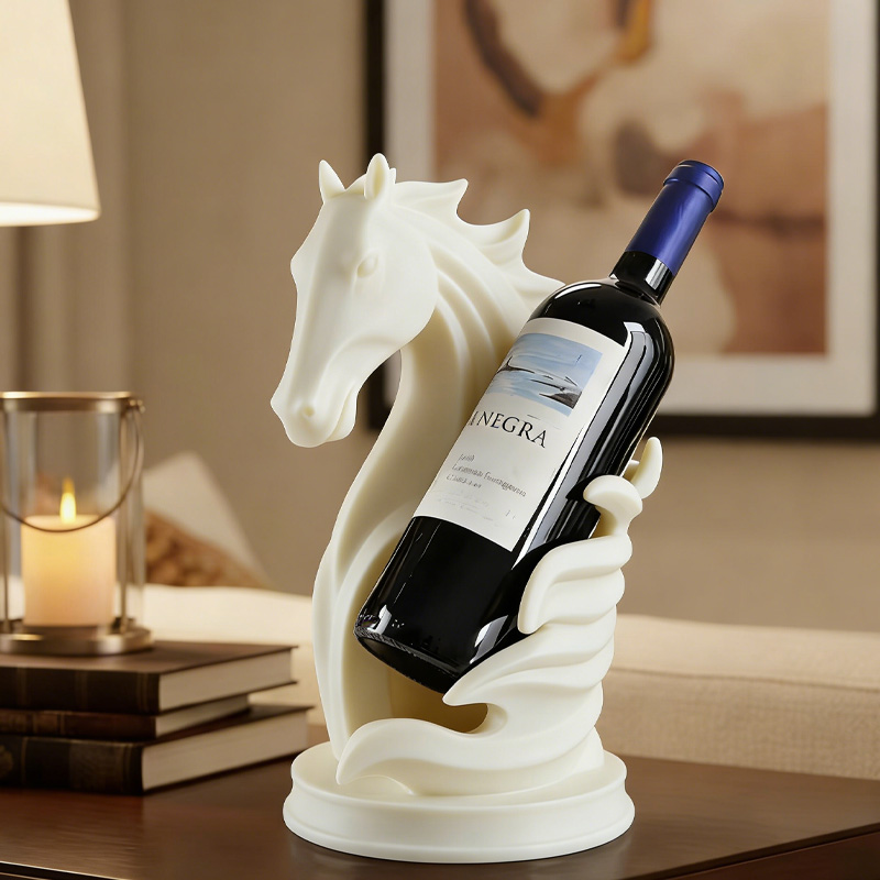 Personalized 3D Printed Horse Shape Wine Rack Bottle Holder Animal Statue Wine Display for Home Bar Unique Home Decor for Equestrain Lovers