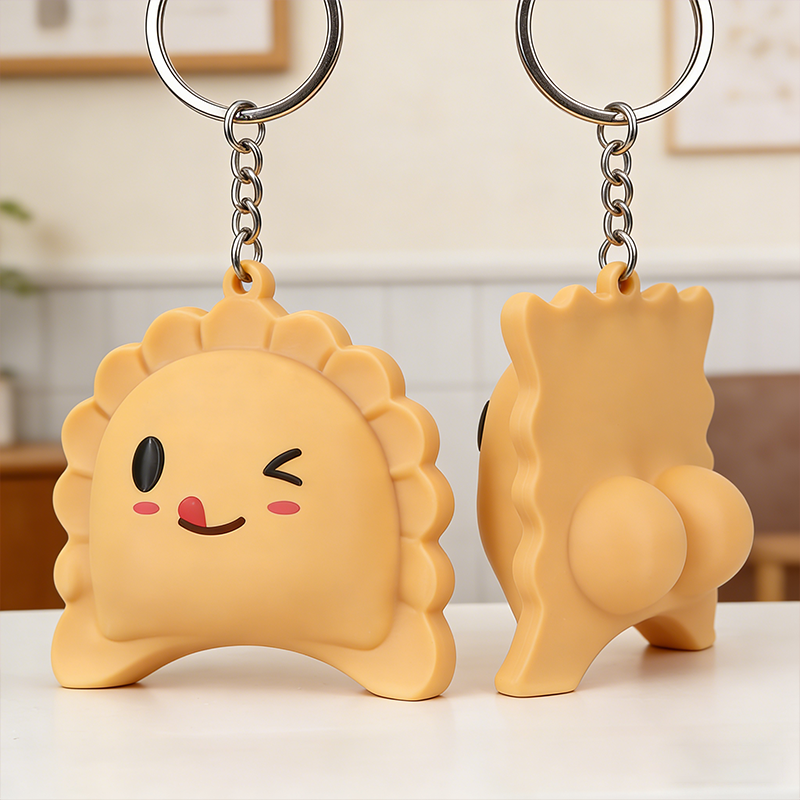 Personalized 3D Printed Cute Ravioli Guy with Butt Cheeks Small Perky-Bottomed Italian Dumpling Keychain Funny Keychain Gift For Her Him