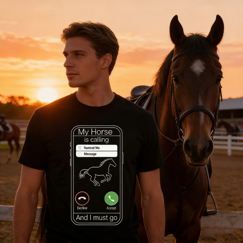 Personalized Funny My Horse is Calling Shirt Cowgirl Western Rodeo Riding Shirt Horse Trainer Dramatic Gelding Gift for Equestrian Lovers