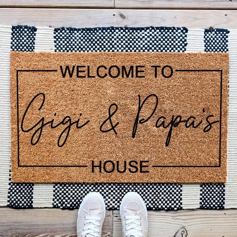 Personalized Doormat Welcome to Our Home Doormat New Home Gift Housewarming Wedding Gift for Couples Christmas Gift for Family