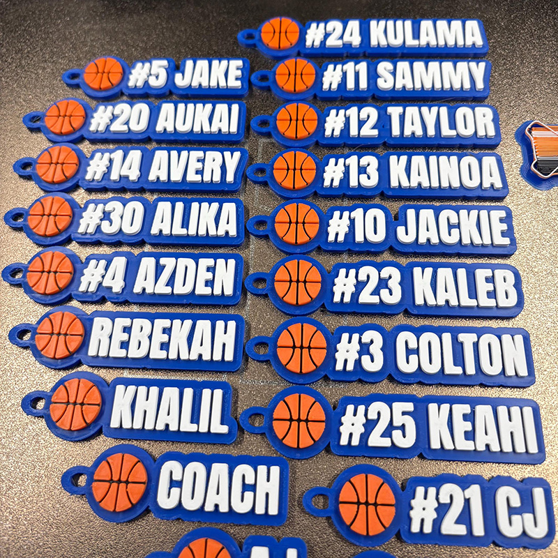  Personalized Basketball Name Keychain Backpack Tags Bag Tag Custom 3D Printed Team Gift End Of Season Gift Great Youth Basketball Gift