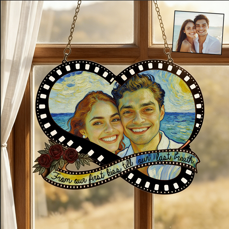 Personalized Couple Photo Film Suncatcher Custom Window Decor Anniversary Gift Valentines Day Gift