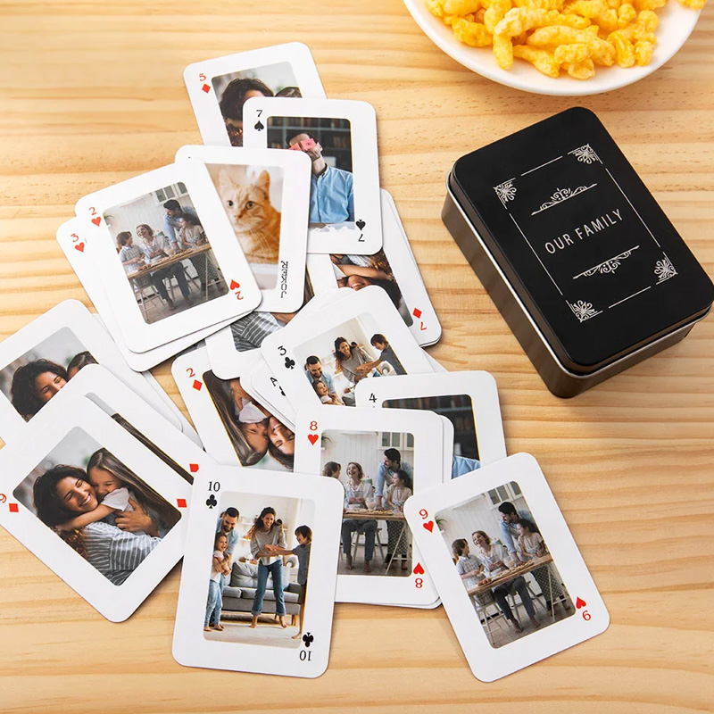 Personalized Photo Playing Cards with Text 54 Card Deck Board Game Party Favor Entertainment Housewarming Gift for Family Friends