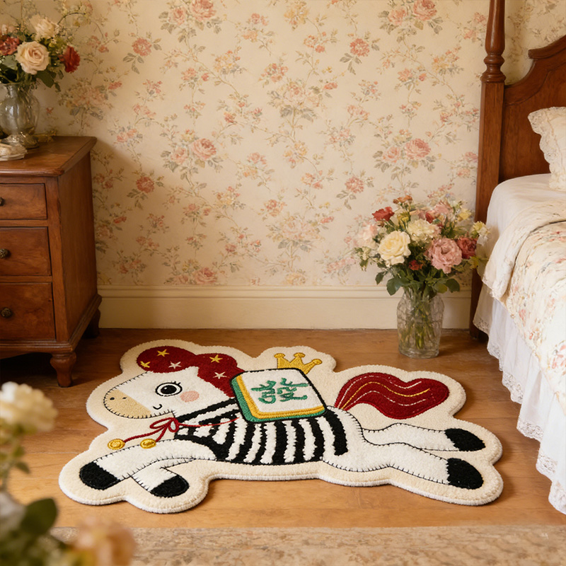 Personalized Mahjong Horse Novelty Rug Add Fun & Luck to Your Bedroom