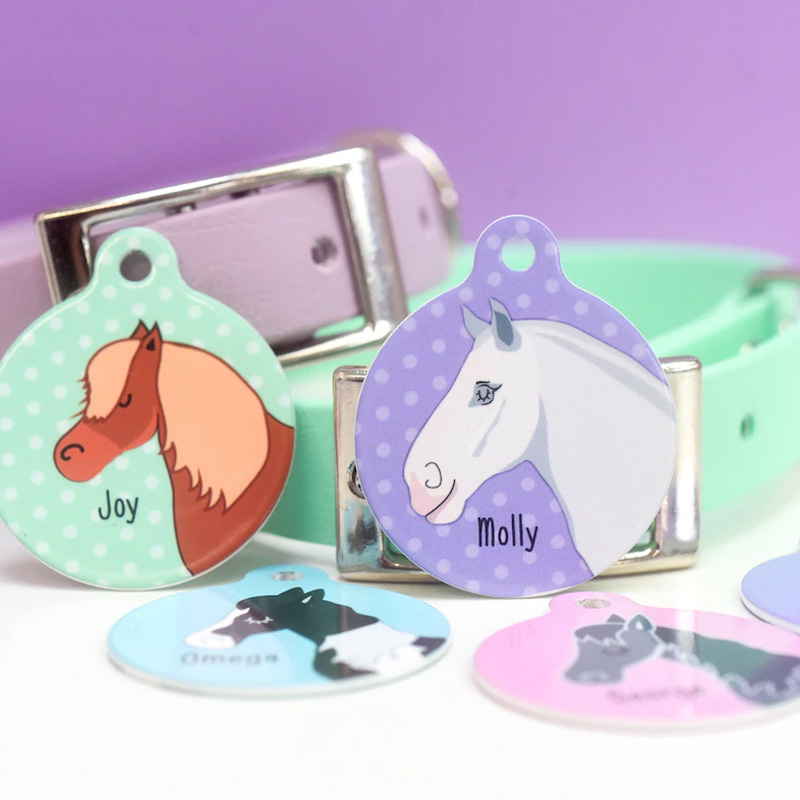 Personalized Horse Bridle ID Tag Equine Charm Aluminium Gift for Equestrain Lovers