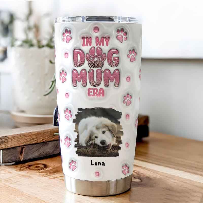Personalized Dog Lover in My Era Photo Dog Mom 20oz Tumbler