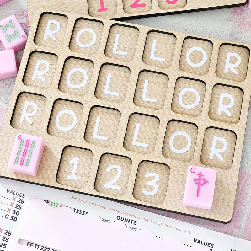 [Copy]The Classic Sorbet Stripe Acrylic Solo Mahjong Board Marbled 