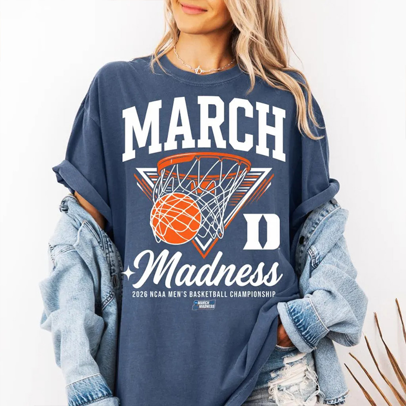 Duke Basketball - 2026 March Madness Basketball - NCAA T-Shirt, Duke Blue Devils Fan Gift, College Basketball Tournament Graphic Tee