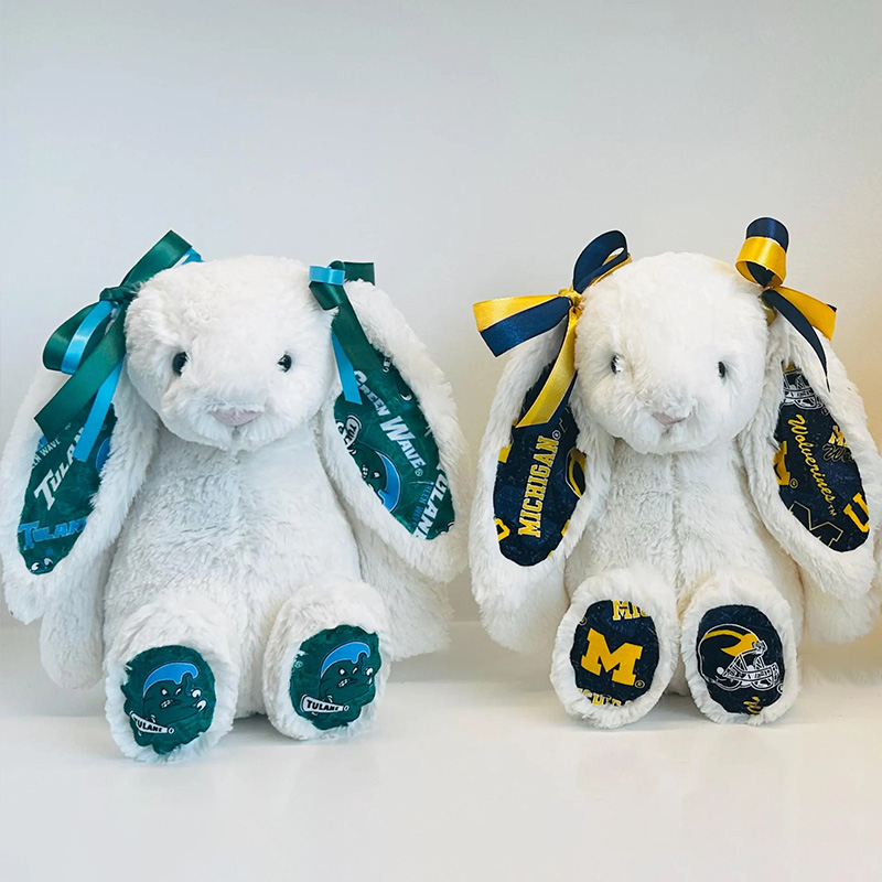 Personalized Collegiate Cute Bunny with Custom School Spirit Bunny  Graduation Alumni Gift - Over 1000+ Schools