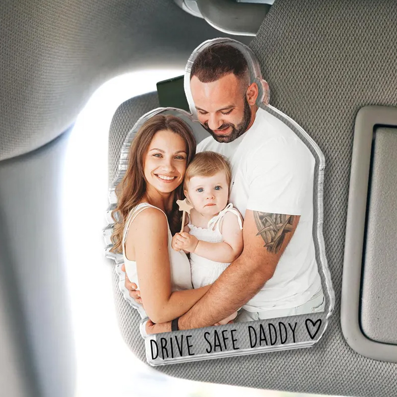 Personalized Custom Photo Picture Memory Keepsake Unique Family Gift Cute Decorative Accessory for Vehicle Personalized Car Visor Clip