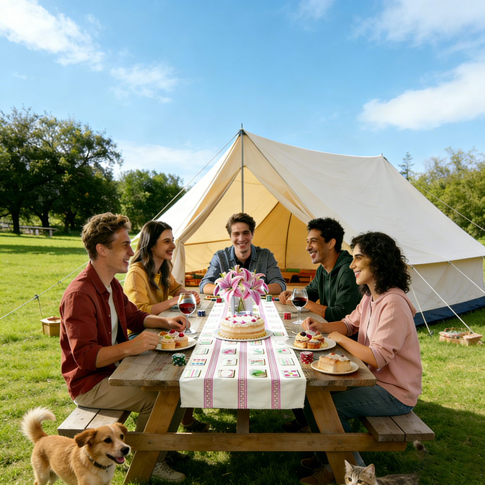 Mahjong Table Runner Mahjong Party Table Cover Game Night Mat Mahjong Gift and Decor for Mahj or Mah Jongg Lovers