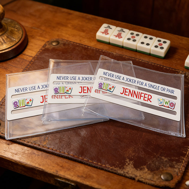Personalized Mahjong Line Reader and Plastic Sleeve for Large Card National Mahjong League Card Protector Mahjong Line Finder Mahjong Accessories