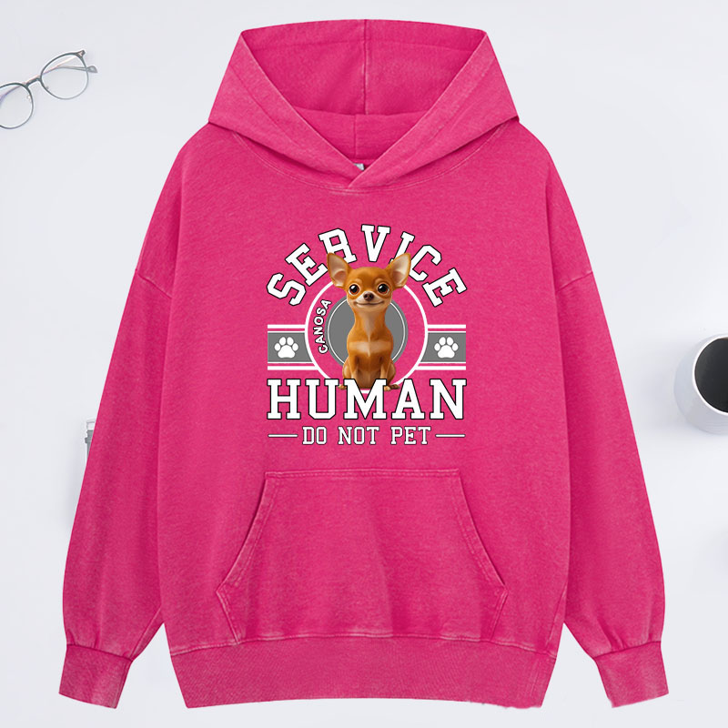 Personalized Dog Lover Service Human Cartoon Classic Washed Hoodies