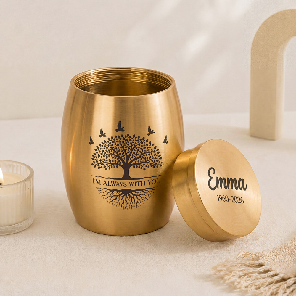 Personalized Memorial Gifts for Loss of Mum/Dad - Forever In My Heart Tree Mini Urn