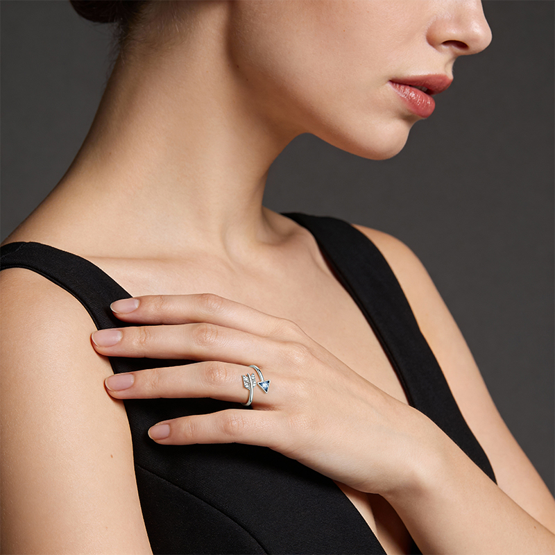 Personalized Romantic Arrow of Love Adjustable Ring in Sterling Silver with Custom Text