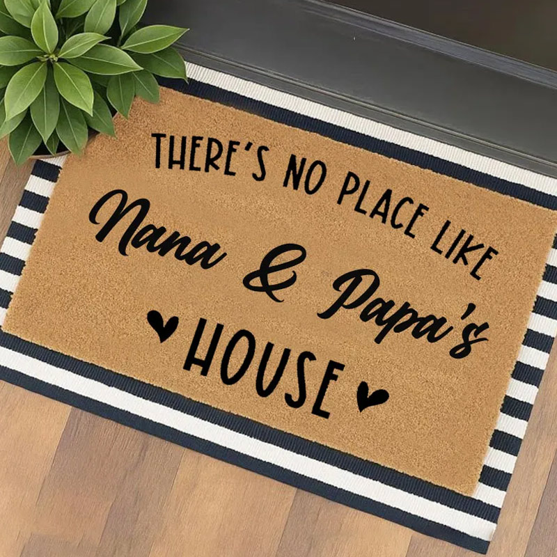 Personalized There Is No Place Like Our House Doormat Housewarming Gift Welcome Mat for New Home Indoor Outdoor Door Mat Family Home Decor Rug