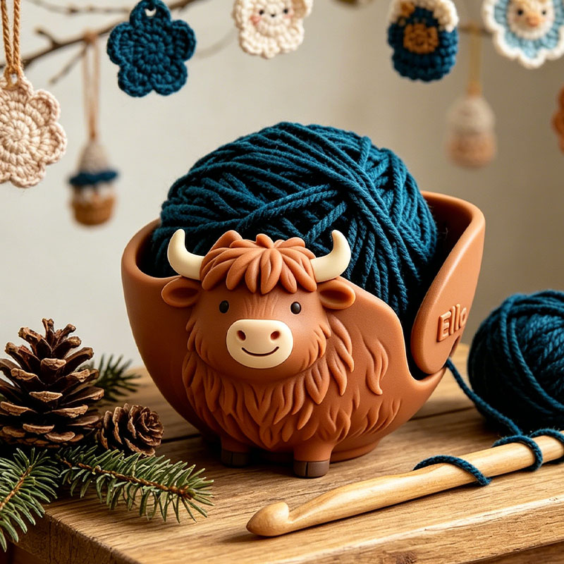 3D Printing Fox Cat Highland Cattle Fowl Frog Koala Dog Yarn Bowl Knitting Bowl Crochet Bowl