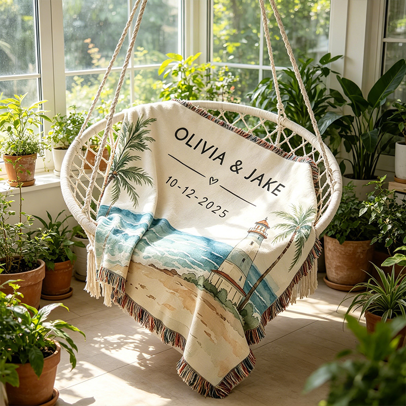 Personalized Couple Blanket with Names Ocean Travel Lovers Engagement Gift Couples Names Wedding Gift Engagement Couple Gift