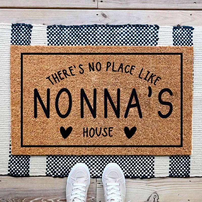 Personalized There's No Place Like Nonna's House Doormat Housewarming Gift Welcome Mat for New Home Family Door Mat Indoor Outdoor Home Decor