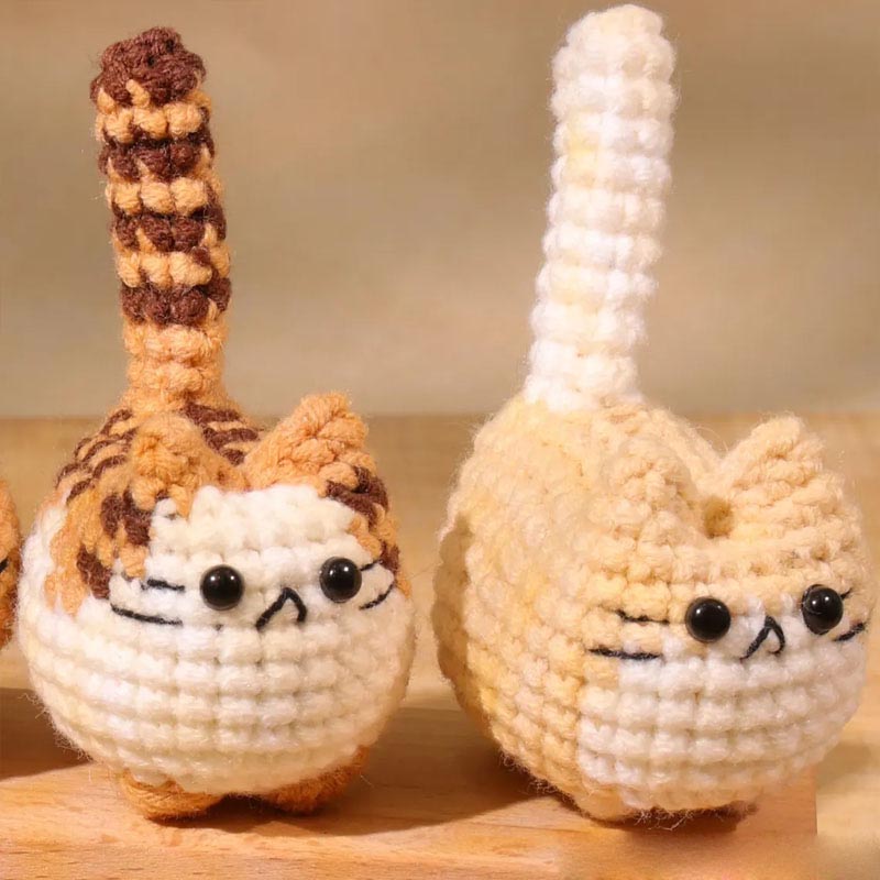 Personalized Crochet Mini Cat Keychain Crochet Cat Stuffed Animal Cute Gift for Cat Lovers Keychain