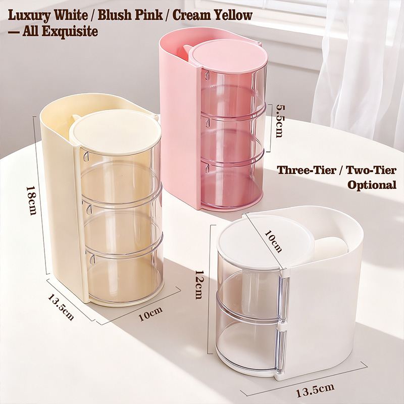 Rotary Crocheting Tools Storage Box Transparent Dust Multi Layer Square Crochet Tools Storage Rack