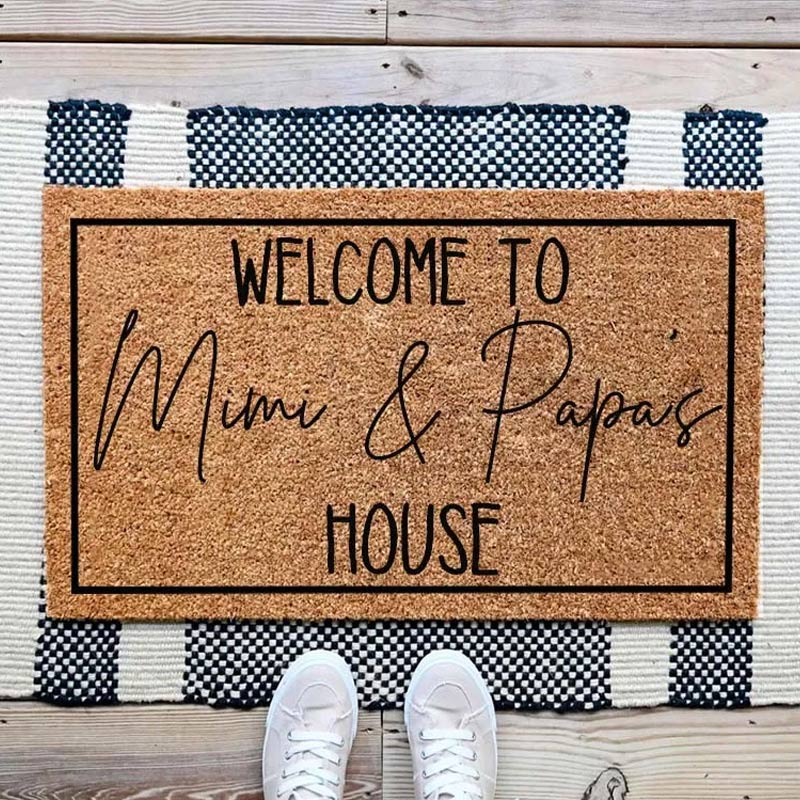 Personalized Grandparent Welcome Doormat a Heartfelt Housewarming Gift for Family Homes Welcome Mat for Home