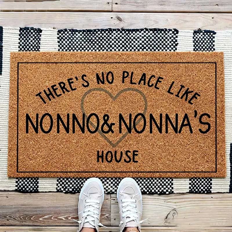 Personalized There Is No Place Like Grandparents House Doormat Housewarming Gift Welcome Mat for New Home Family Door Mat Indoor Outdoor Decor