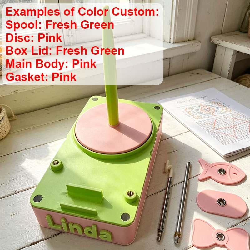 Personailzed 3D Printing Portable Multi Functional Yarn Holder Spinner with Phone Stand, Detachable Yarn Spool Box & Crochet Accessories Organizer for Knitting Lovers