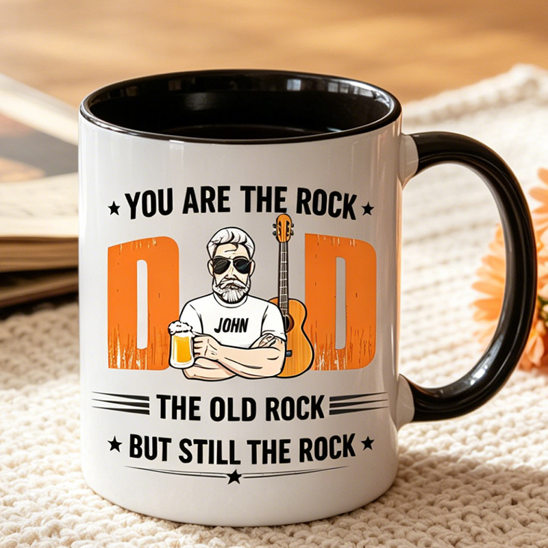 Personalized You Are The Rock The Old Rock But Still The Rock 11 oz Ceramic Mug Dad Photo Mug Father's Day Gifts for Him