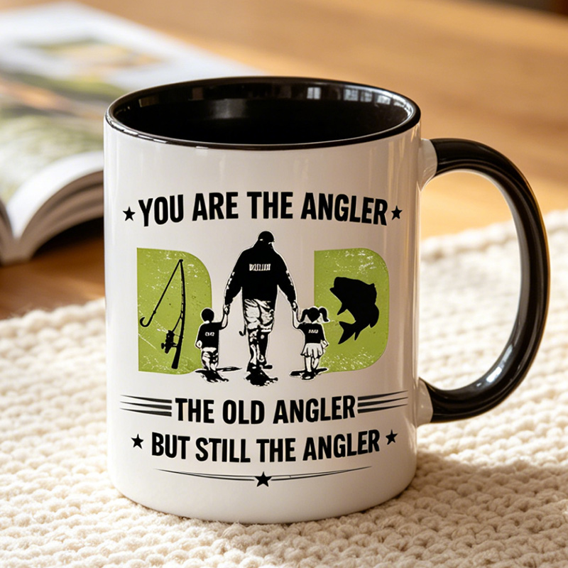 Personalized You Are The Angler The Old Angler But Still The Angler 11 oz Ceramic Mug Dad Photo Mug Father's Day Gifts for Him