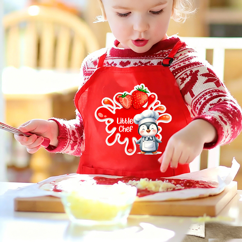 Personalized Little Chef Baking Apron Cute Animals Holiday Kitchen Cooking Gift For Kids