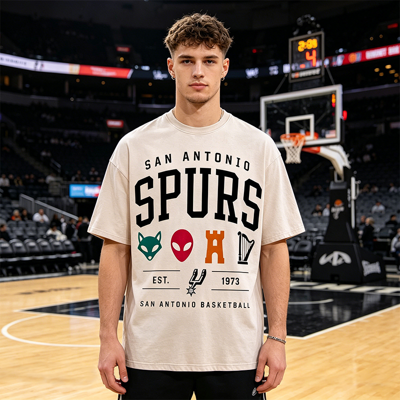 Basketball Washed T-Shirt San Antonio Spurs Gift for Fans