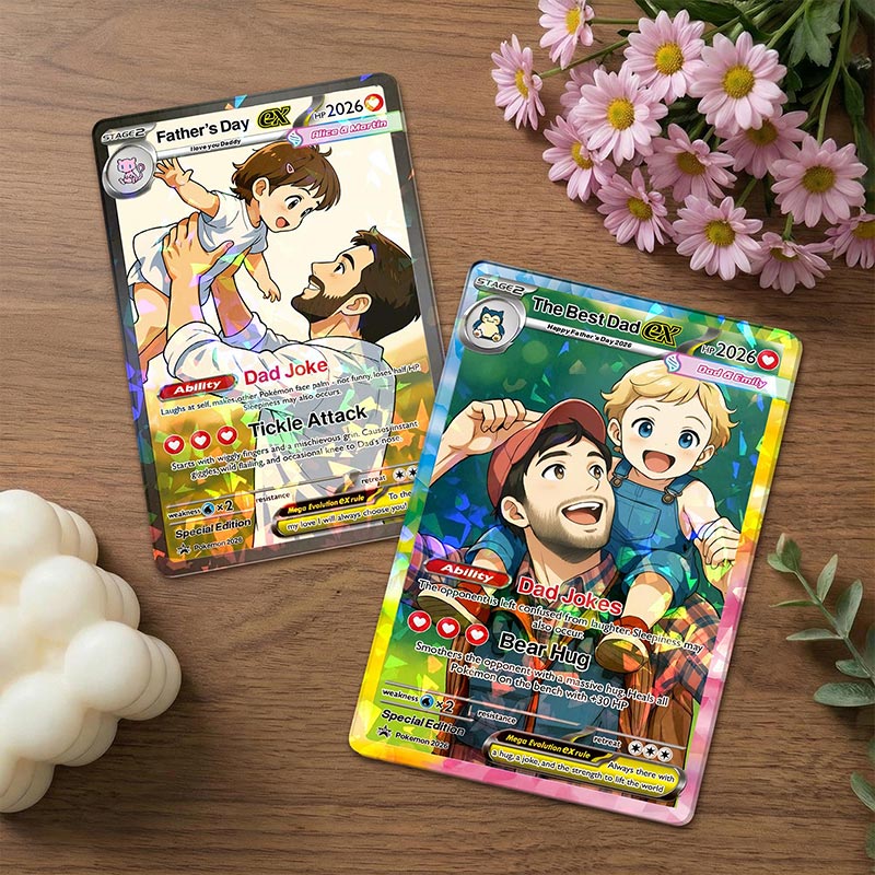 Personalized Father's Day Pokemon Card Custom Pokemon Card Gift For Dad Father's Day Gift Custom Pokemon Present