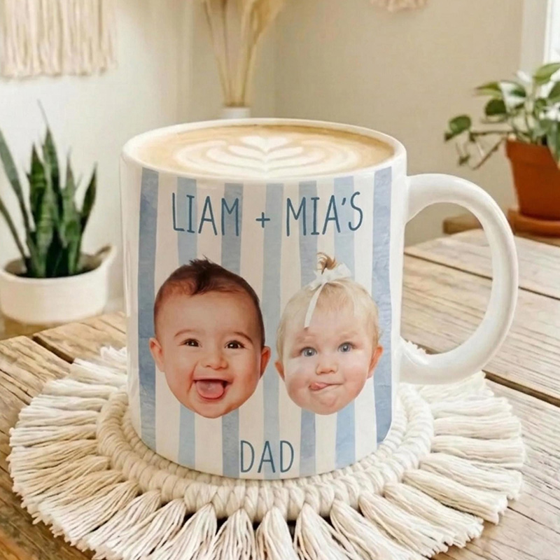 Personalized Dad Mug Father's Day Mug Gift for Dad Custom Baby Face Mug New Parents Gifts Grandparent Present