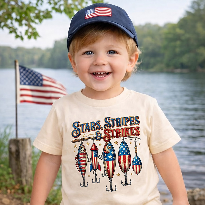 Personalized Stars Stripes And Strikes Patriotic Fishing Lures Red Whi