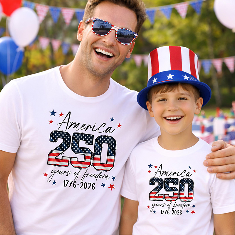 Personalized USA 250th Anniversary Family Shirt 4th July Tee USA 250th Anniversary Independence Day Shirts 4th July 250th Year Shirts 4th July Family Shirts