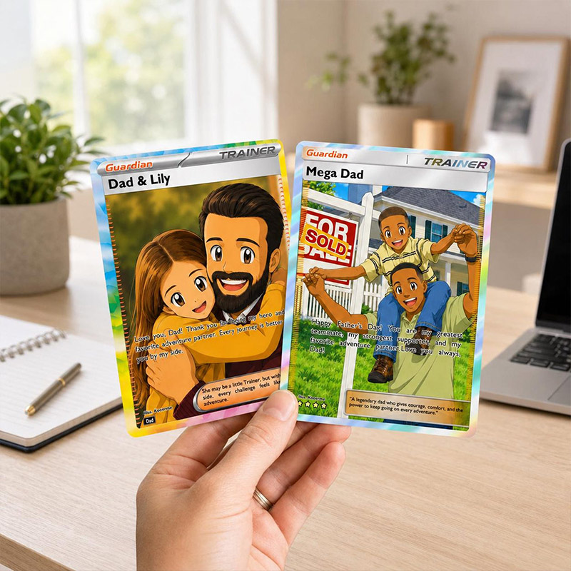 Personalized Father's Day Card Custom Holo Card From Photo  Father's Day Gift Gift for Dad Photo Card for Dad