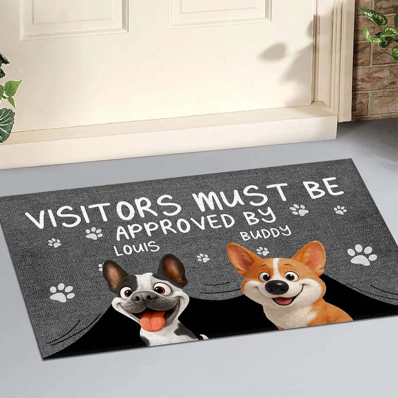 Personalized Dog Lover Approved By Dog Cartoon Version Doormat