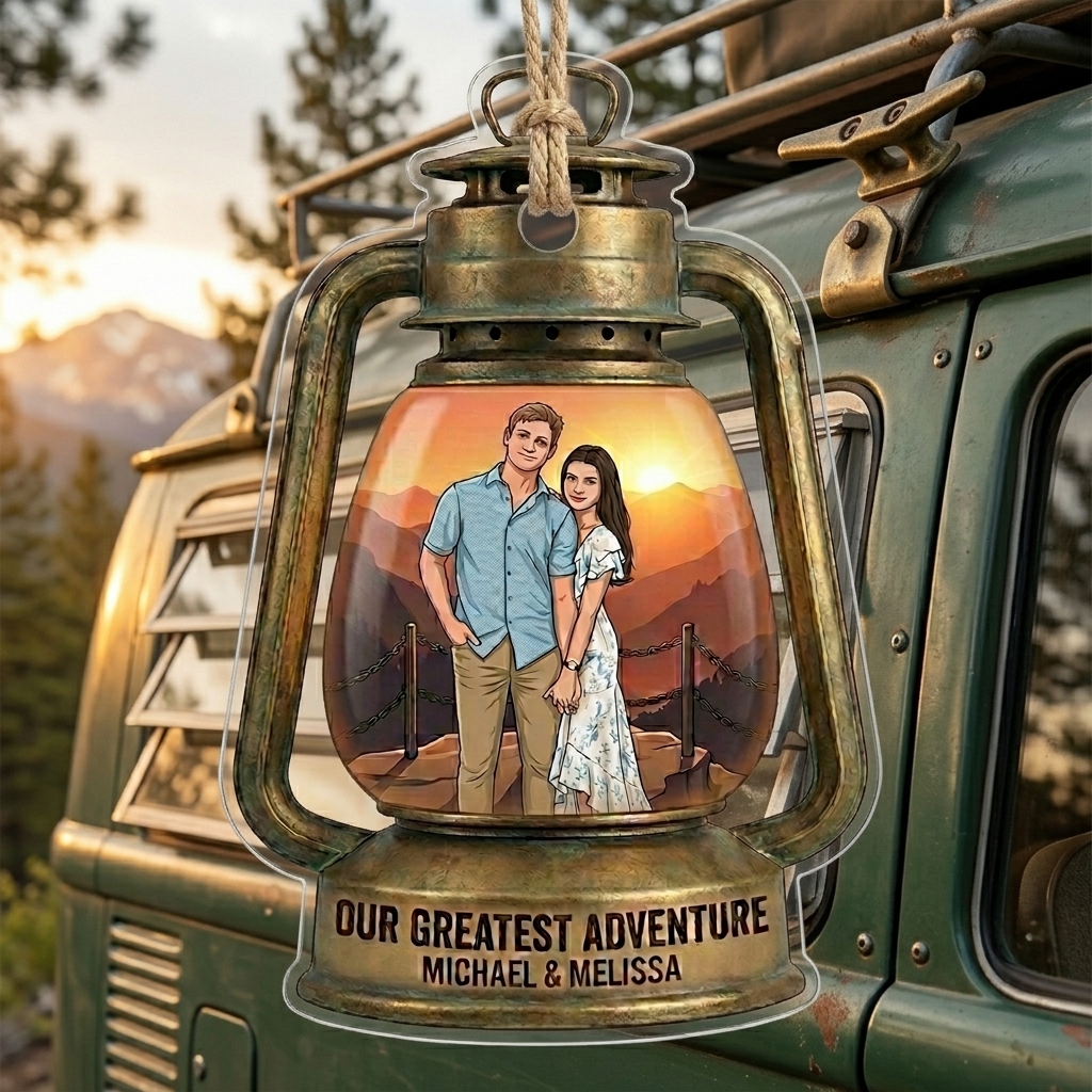 Personalized Camping Lamp Design Couple Camping Sign with Names Acrylic Camping Sign Over Print Camping Couple Gift Idea