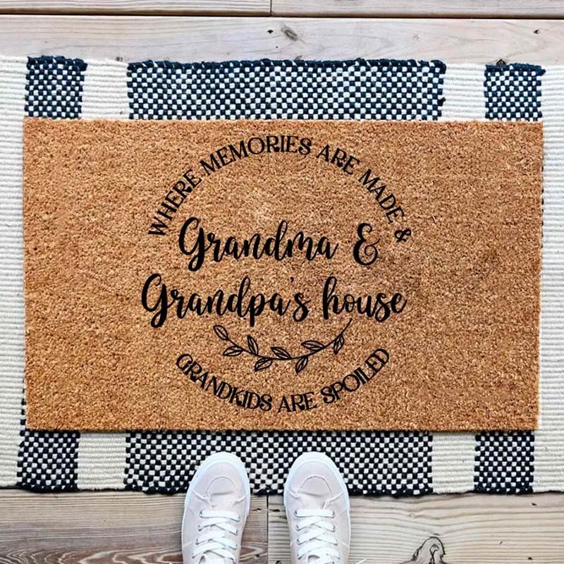 Personalized Where Memories Are Made Doormat Housewarming Gift Welcome Mat for New Home Indoor Outdoor Door Mat Family Home Decor Durable Rug