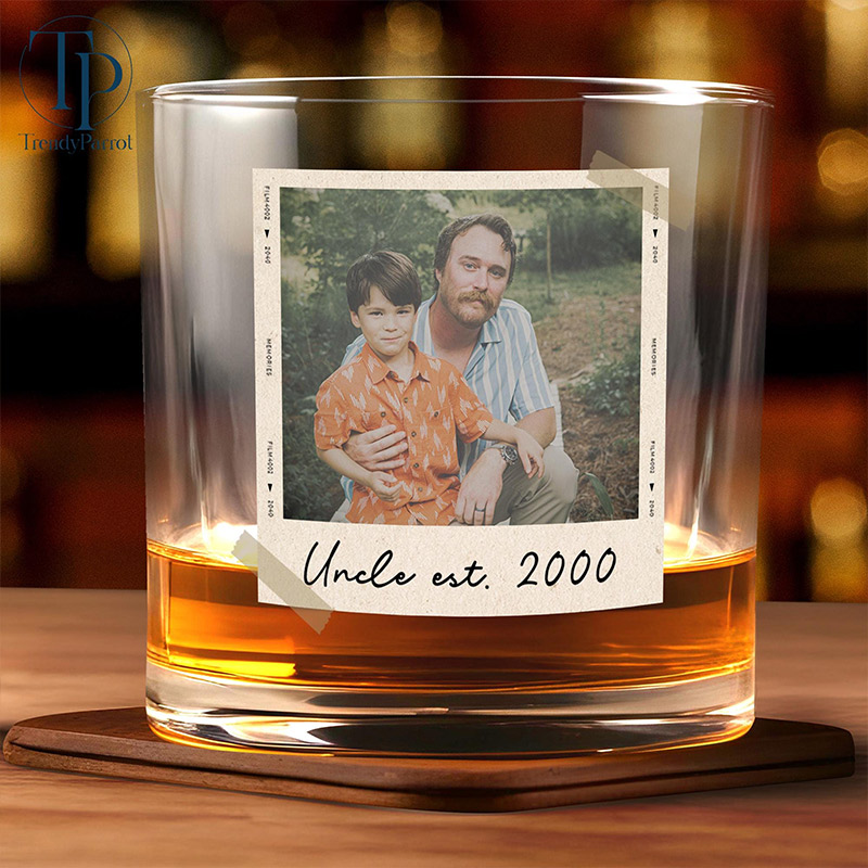 Personalized Photo Dad Est Whiskey Glass Grandpa Gift Dad Glass Gifts For Him Portrait Photo Grandpa Glass New Dad Gifts