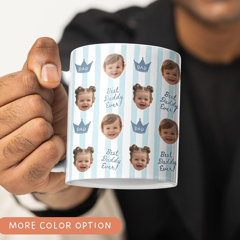 Personalized Photo Mug for Grandpa Papa Baby Face Coffee Cup Custom Baby Mug Gift for Daddy Grandpa Fathers Day Gift Pops Dada gift