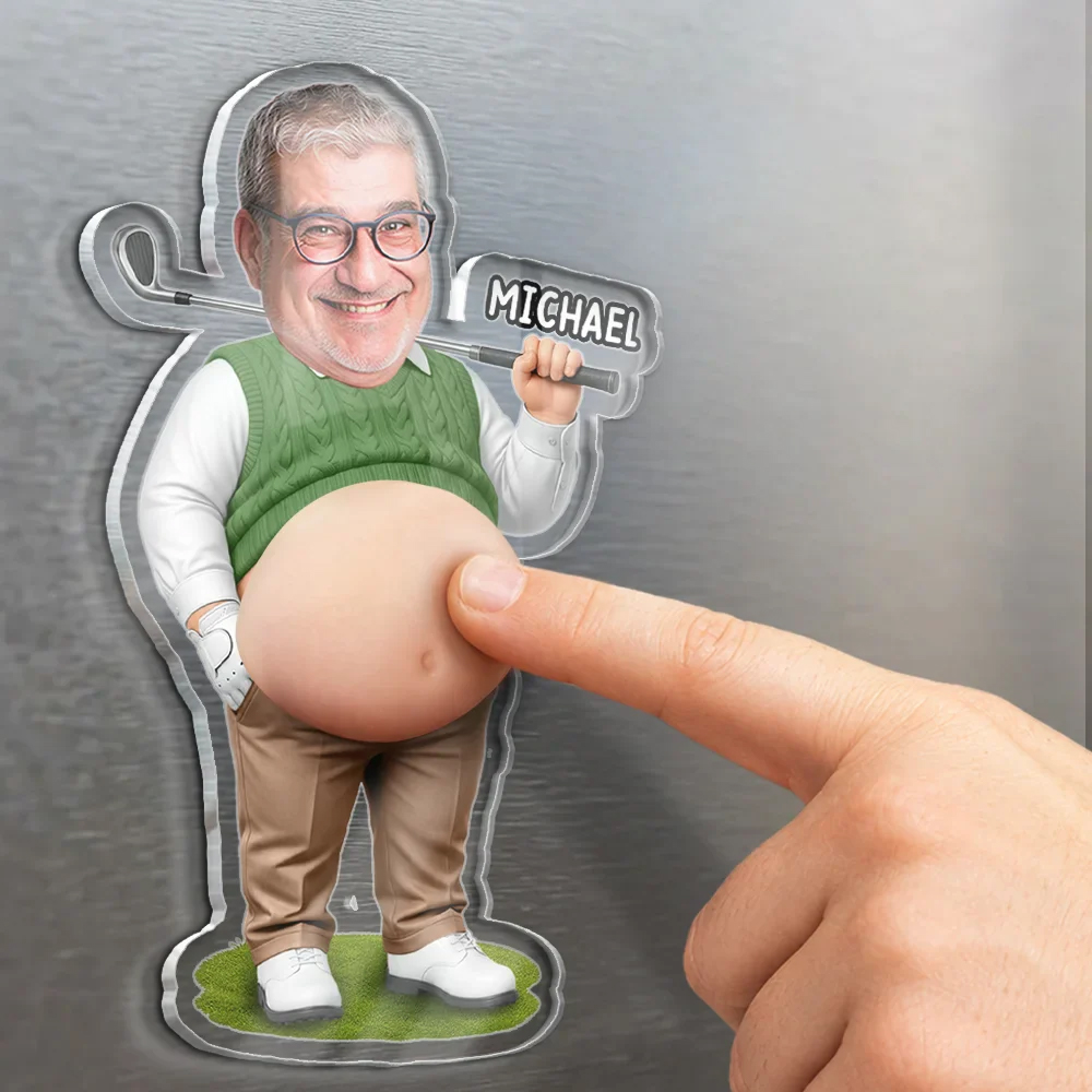 Personalized Squishy Acrylic Fridge Magnet Custom Photo Best Dad Papa By Par Funny Bod Belly