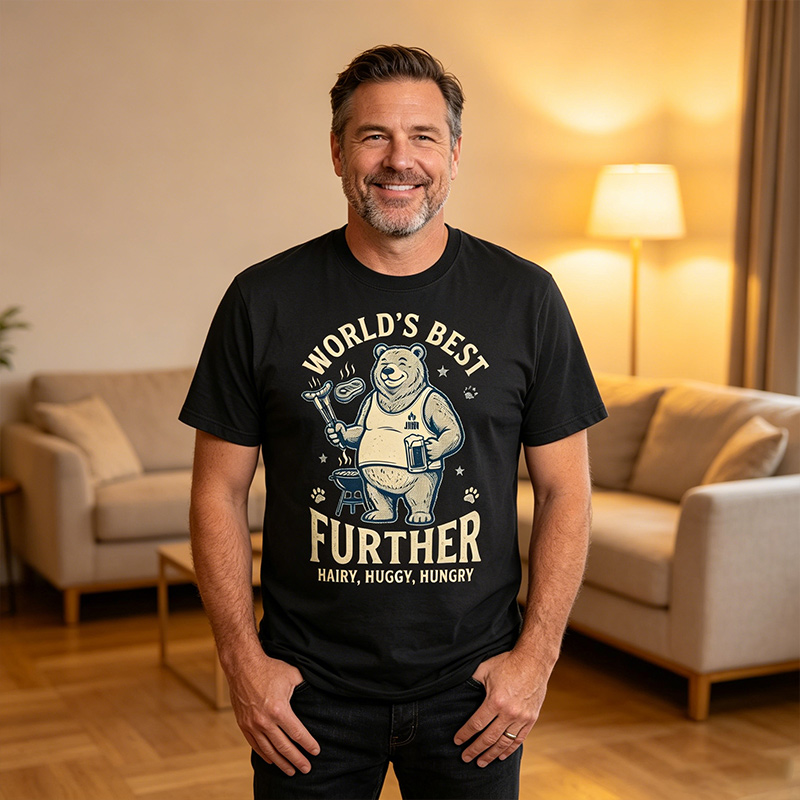 Personalized Word's Best Further Shirt Custom Dad T Shirt with Name Father's Day Birthday Gift for Him